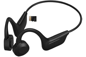 Mify Sportowe słuchawki do biegania, bezprzewodowe słuchawki Bluetooth z przewodnictwem kostnym z gniazdem na kartę SD, wodoodporne Bluetooth 5.1, do jazdy na rowerze, ćwiczeń