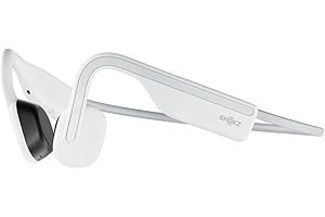 SHOKZ Auricolari OpenMove a conduzione ossea, auricolari sportivi Bluetooth open-ear con microfono, cuffie wireless impermeabili IP55 per corsa e allenamento, autonomia 6 ore, adesivi, Bianco