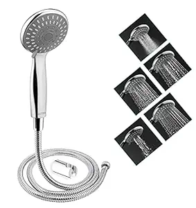 Venus ABS, 5-Function Hand Shower With 1.5 Meter Hose Pipe And Wall Hook, Chrome Finish