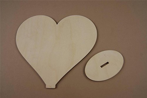 10x Naturholz stehende Herz-Form Blank Basteln Malen Raum-Dekoration (W10) - 4