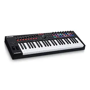 M-Audio Oxygen Pro 49  49 Key USB MIDI Keyboard Controller With Beat Pads, MIDI assignable Knobs, Buttons & Faders and Software Suite Included
