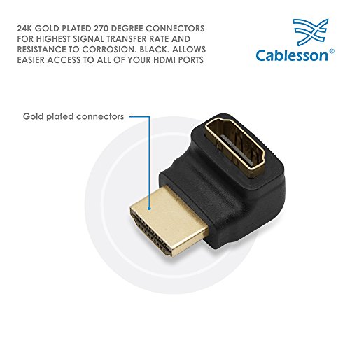 HDMI Winkel 270 Grad – Abgang nach oben, vergoldete Kontakte, Miniausführung - 4