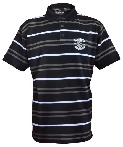 Guinness Official Merchandise Herren Poloshirts Poloshirt Multicolore - Black/Grey/White