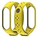 Produktbild Armband Für Xiaomi Mi Band 3 Band, MuSheng Silikon Weich Sport Uhrenband mit Rahmen Band Ersatz Fitness Mode Verstellbar Smart Watch Strap (Gelb)