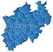 Produktbild Alu-Dibond-Bild 100 x 100 cm: "NRW Karte, Landkreise", Bild auf Alu-Dibond