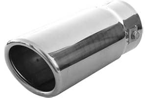 Auspuffblende Endrohr Auspuff Universell Schalldampf Edelstahl Rund bis 58mm Chrom AutoHobby