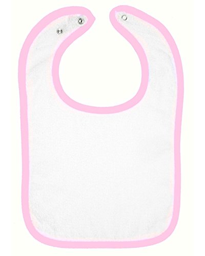 Rabbit Skins Infants'Terry Snap Bib, OS, WHITE/PINK (US)