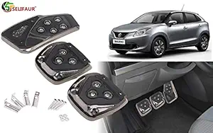 Selifaur - 3 Pcs Black Non-Slip Manual Car Pedals kit Pad Covers Set for Maruti Suzuki Baleno New