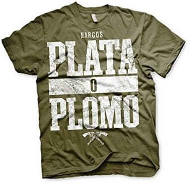 Narcos - Plata o Plomo T-Shirt - Olive - Large
