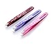 Professional Eyebrow Tweezers, Slanted, Hair Removal Tweezers, Purple Heart Tweezer (Purple-Hearts)
