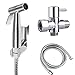 Produktbild Hiseea Bidet Handbrause, Handheld Bidet Spritze aus Messing Edelstahl für Toilette , für optimale persönliche Hygiene,Bidet-Armaturen für WC,Waschen Windel Dusche, mit T-Ventil, 1,2 m Edelstahl-Schlauch