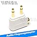 Produktbild WEWOM Audio Flugzeugadapter für Kopfhörer 2x 3,5mm Mono Klinke auf 3,5mm Stereo Buchse Vergoldet Weiss