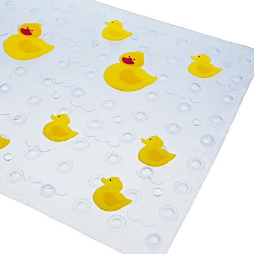 aztex Alfombrilla de baño Antideslizante con diseño de Pato, Alfombrilla de baño Antideslizante para niños con ventosas, PVC, 72 cm x 35 cm