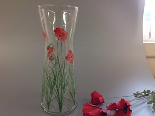 Rossvar Hand painted Flared Poppy design Vase