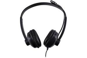 Nilox, Cuffia PC USB Multifunzione, Cuffie PC per la Scuola e l'Ufficio, con Presa USB e Comodi Padiglioni Avvolgenti per il Massimo Comfort, Dotate di Tasto Mute per Gestione del Volume