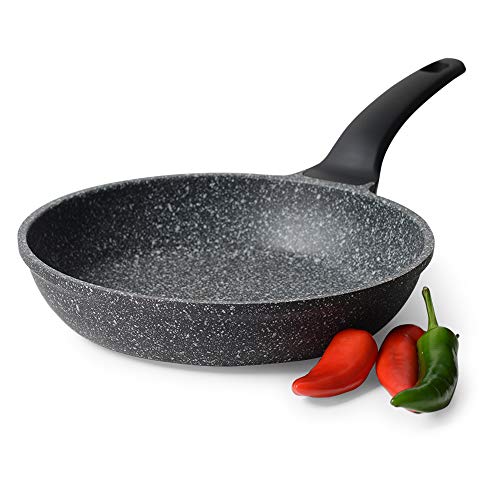 ProCook Granite - Poêle Induction - Revêtement antiadhésif Effet Pierre - Garantie sans PFOA - Manche Isolant Bakélite - 24 cm