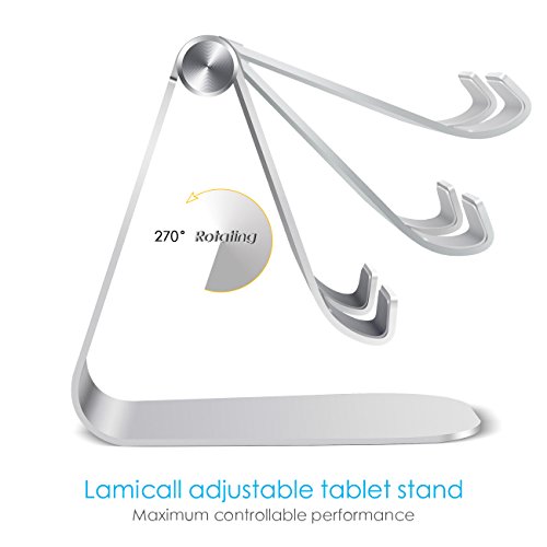 Verstellbare iPad Ständer, Lamicall Tablette Halter : Universal Tab Ständer, Wiege, Halterung Dock für iPad 1 2 3 Air; iPad mini 1 2 3 4, Samsung Huawei E-Reader und Google Nexus 7 10 4 Tablette Schreibtisch, andere Tab Smartphone 5“-11“ (Silber) - 3