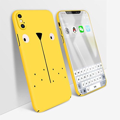 iPhone X Case Yellow, Aeeque Slim Thin Creative Cartoon Dog Stylish Candy Colour Design Hard PC Phone Cover Bumper [Shock Absorption] Protection Case for iPhone X/10 2017 5.8 inch