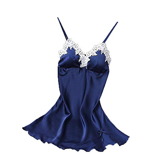 Preisvergleich Produktbild TianWlio Dessous Mode Damen Schlafanzug Unterwäsche Unterhosen Negligees Weihnachten Dessous Seidenspitze Kleid Baby Dolls Nachthemd Nachthemd Nachtwäsche Blau L