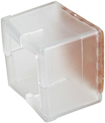 Snowwer Square 40x40mm Transparent Silicon Gel Chair Leg Caps Feet Pads Furniture Table Covers Wood Floor Protectors Pack Of 8