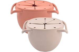 XQMMGO 2 Stück Snackbecher Silikon | Baby Snackschale für unterwegs | Snack Becher faltbar für Kleinkinder Jungs & Mädchen,350 ml