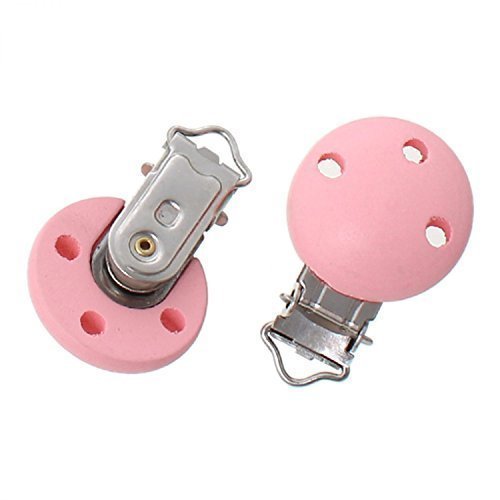 Holz Schnuller Clip zum Schnulli-Clip selber Basteln und Gestalten Farbe rosa