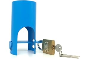 AWEN aislado manguera de jardín y la carcasa y la tapa de bloqueo ahorro de agua, grifo al aire libre sistema de bloqueo a evitar el robo y el vandalismo, protección grifo, fácil de instalar (azul)