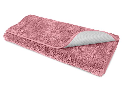 Mikrofaser Badteppich – klassisch + modern + universell einsetzbar – erhältlich in 13 modernen Farben und 6 verschiedenen Größen – die extra Streicheleinheit für Ihre Füße in geprüfter Markenqualität, altrosa, 50 x 70 cm - 7