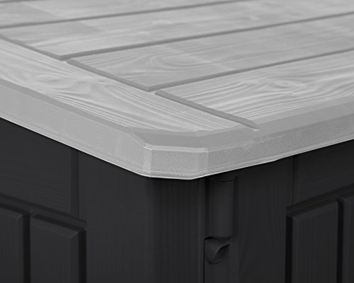 Keter Woodland 30 Mülltonnenbox anthrazit Gartenbox Midi Gerätebox abschließbar für 2 Mülltonnen - 6