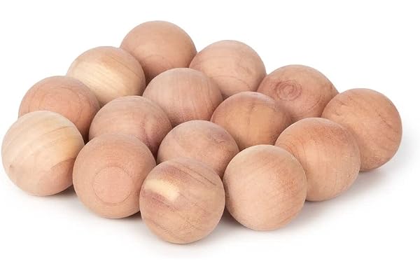 Compactor Moth Repellent Natural Cedar Wood Balls, För lådor och garderober, Naturlig klädfräschare, Röd Cederträ, 2 x 2cm, Brun, Pack av 15, CED021