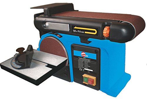 Leman LOPON150 - Lijadora de potencia, disco de lija y banda de lija (diametro 150 mm,  914 x 100mm), 370W