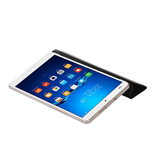 EasyAcc Huawei MediaPad M3 8.4 Hülle Case Tasche PU Leder zubehör hüllen für Huawei MediaPad M3 8.4 (8.4 Zoll) Smart Cover mit Auto Sleep Wake up / Standfunktion (Schwarz, Kunstleder, Ultra dünn) - 5