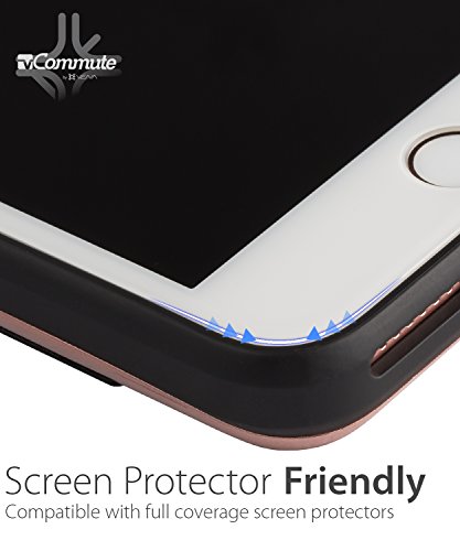 Galaxy S7 Edge funda  Vena  vCommute  Cuero Billetera Case Tarjeta de la ranura del sostenedor  cubierta elegante  Heavy Duty Wallet Cubrir con pie de apoyo para Samsung Galaxy S7 Edge  Oro 