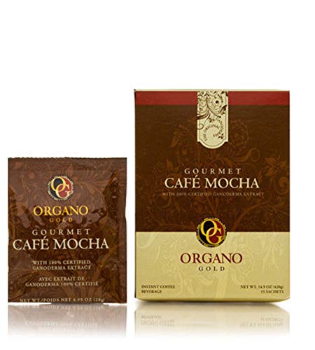 Organo Gold 3 Cajas Gourmet Cafe Moca, 14.9 oz Neto, 15 bolsitas