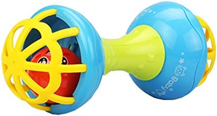 Children's Rattles Fitness Ball Crawling Ball, Can be Used as a Variety of Toys, Early Education Puzzle Children Hand Grab the Ball Toys (rattles and hand) . (blue)