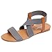 Produktbild JiaMeng Damen Flache Unterseite Fischmundsandalen weibliches Gummiband Römersandalen Niedriger Absatz Rutschfeste Strandschuhe Kreuzgurt-Sandalen