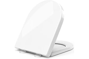 STOREMIC Toilet Seat Soft Close White D Shape, Soft Close Toilet Seat - Bottom Fixing/Top Fixing, Quick Release for Easy Cleaning, Sturdy Anti-Bacterial PP Materials