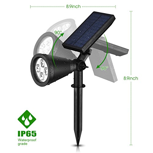[LED 4 Farbe ]Mpow Spot Leuchte Solarleuchten mit 4 Farben LED IP65 Wasserdicht Gartenleuchten mit 200 Lummen Gartenleuchte mit Erdspieß Solar Spotlight für Garten Deko Garten / Outdoor Landscape - 3