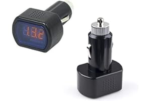 SHUOHUI 12-24 V LED Cigarette Lighter Battery Tester Voltmeter Car Voltage Display Pack of 1