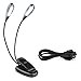 Produktbild LE Doppelkopf 8 LEDs Buchlampen, USB wiederaufladbar LED Klemmleuchte, mini Schreibtischlampe, Notenpultleuchten, 4 Helligkeitsstufen, Kaltweiß, Leuchte für Notenständer, kinderbeleuchte