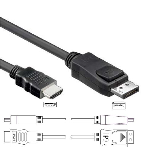 Ligawo Displayport HDMI Kabel 1m – Displayport zu HDMI Kabel – ideal für direkte Verbindung von Displayport und HDMI – für Geräte mit DP/ HDMI z.B. Monitor, Beamer, Tv, PS3, Laptop, NetBook, Pc, BlueRay DVD Player, Receiver etc. - 2