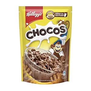 Kelloggs Chocos, with Protein & Fibre of 1 Roti* in Each Bowl**, High in Calcium & Protein, with 10 Essential Vitamins & Minerals, Breakfast Cereals, 385g Pack
