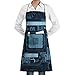 Produktbild Chef Apron with Pockets Motherboard Cooking Apron Home Kitchen Cooking Pinafore White Chef Apron