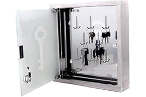 GOODS+GADGETS Stainless steel key cabinet key board key box key cabinet with glass door for the wall (Key Cabinet)
