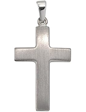 Anhänger Kreuz aus 925 Echt Silber rhodiniert mattiert schlicht Halsschmuck