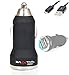 Produktbild AKTION - Baxxtar Energy DUAL KFZ 12 Volt USB Schnelllader Adapter - mit max 3100mA !! - schwarz gummiert - und USB auf MicroUSB Hochleistungsdatenkabel (60cm) mit Energiedurchsatz von 3500mA (Dauerbelastung)