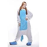 Free Fisher Damen/ Herren Schlafanzug Pyjama, Tier Kostüm, Einhorn Blau, Gr. L (Körpergröße 170-178 CM) - 