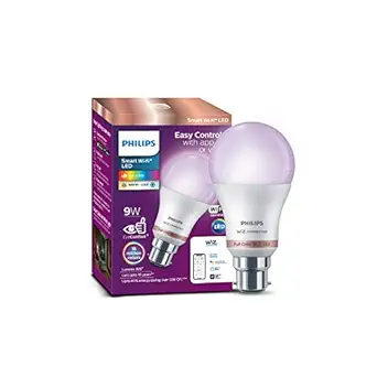 PHILIPS Wiz Smart WI-Fi B22 9-Watt LED Bulb, Compatible with Amazon Alexa and Google Assistant