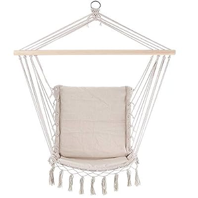Detex Chaise Suspendue 55x100cm crème Siège Fauteuil Suspendu hamac Charge Max. 150 kg