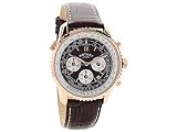 Tachymeter für Herren von Rotary, braunes Ziffernblatt, analog, Quarz, braunes Lederarmband, Armbanduhr, GS00678/16